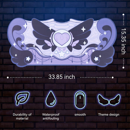 GeekShare Large Gaming Mouse Pad Dark Purple Non-Slip Rubber Back Mouse Pad Big Desk Mat for Keyboard and Mouse,Perfect for Gaming or Home Office Work - Star Wings Dark Version