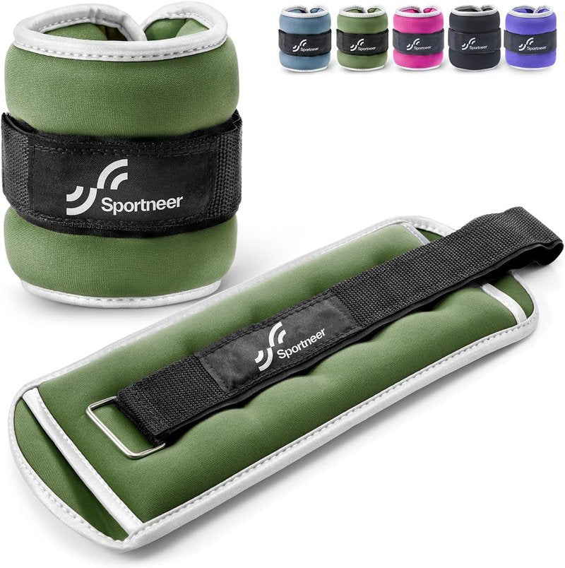 Ankle Weights for Men, Women & Kids - Adjustable 1/2/4/6/10 LBS Set with Reflective Strips | Strength Training & Fitness