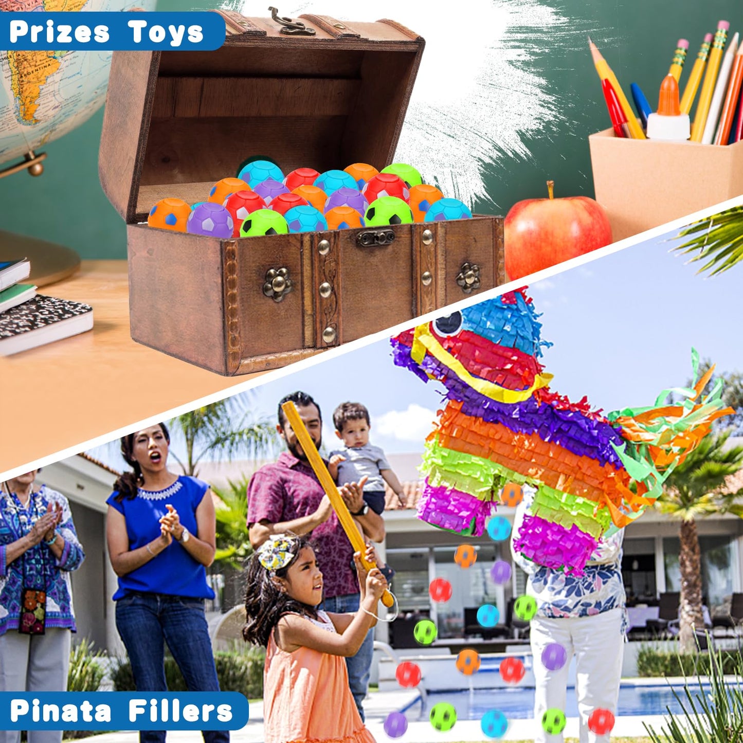 96PCS Fidget Spinner Soccer Balls Sports Birthday Party Favors Bulk for Kids 4-8 8-12 Halloween Goodie Treat Bag Stuffers Classroom Treasure Box Toys Carnival Prizes Pinata Fillers Mini Return Gifts