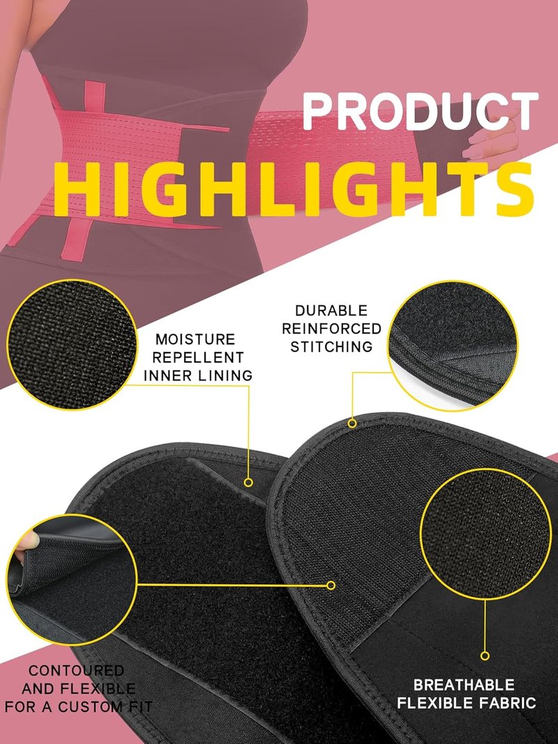 KOOCHY Waist Trainer for Women - Adjustable Waist Trimmer & Back Support Belt for Effective Weight Loss | Fitness Gym Accessory