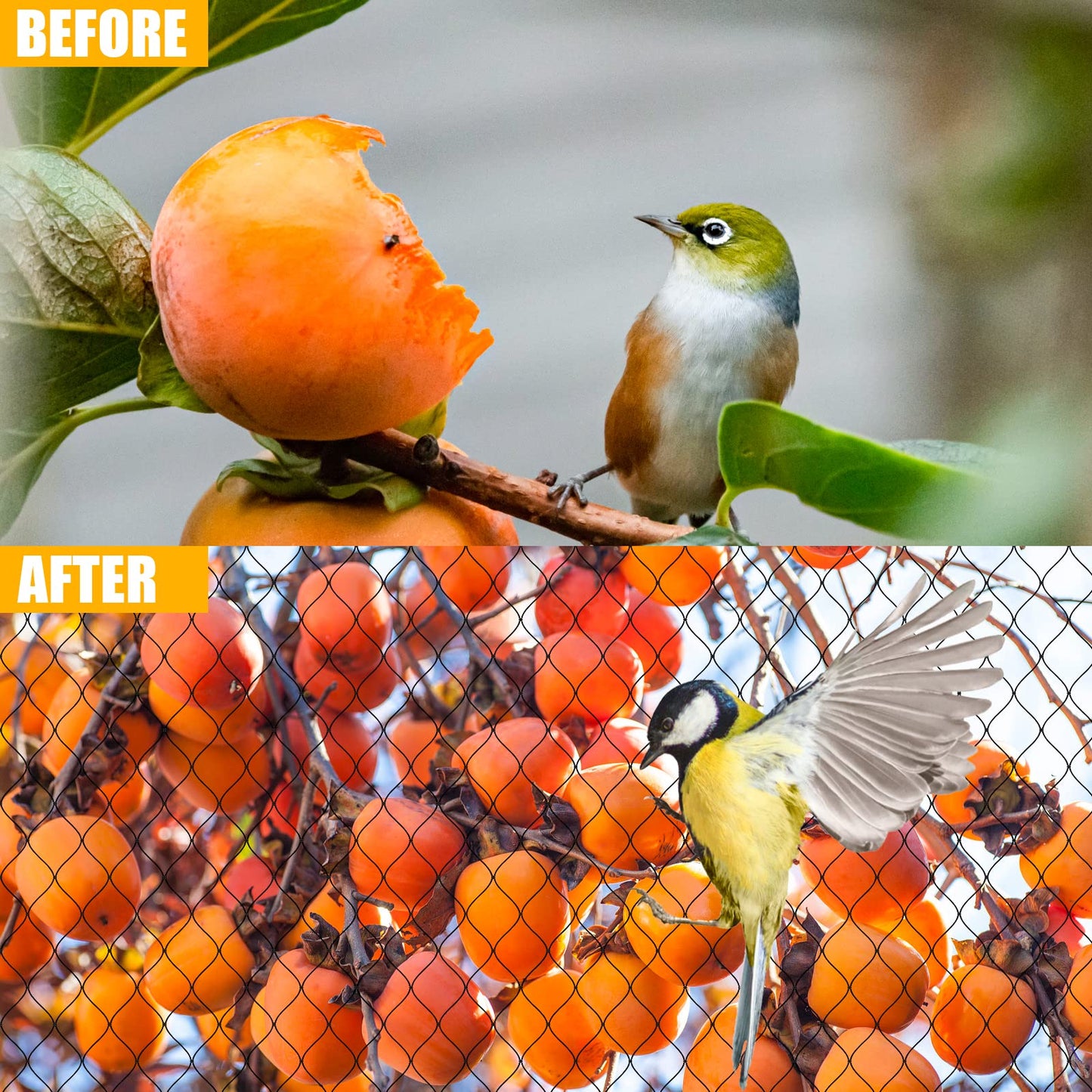 Chicken Netting - 50x 100ft Garden Netting with 1" Square Mesh as Poultry Netting for Chicken Coop Roof, Anti-Hawks and Birds Away and Protect Chicks from Raccoons, Fox and More Wild Animals