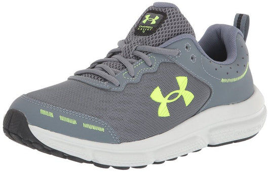 Under Armour Men's Charged Assert 10 Shoes, (100) Gravel/Gravel/Lime Surge, 9.5