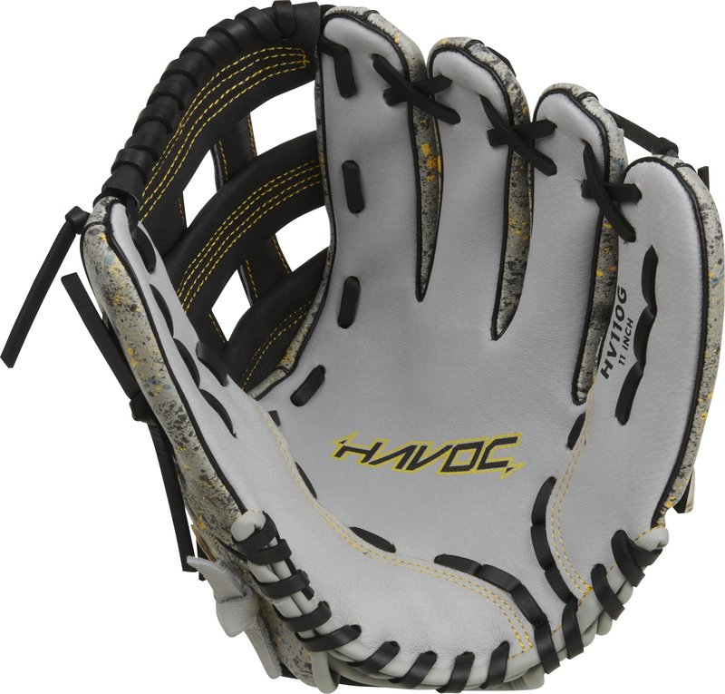 Easton | HAVOC Baseball Glove | Right Hand Throw | 11" - Pro H-Web | Grey/Black/Yellow