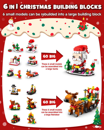 D-FantiX Christmas Advent Calendar 2025 for Kids, 24 In 4 Building Blocks Toy Sets, 24 Days Christmas Countdown Calendar, Xmas Gift for 6-12 Years Old Boys Girls Teen, Christmas Stocking Stuffers Kids