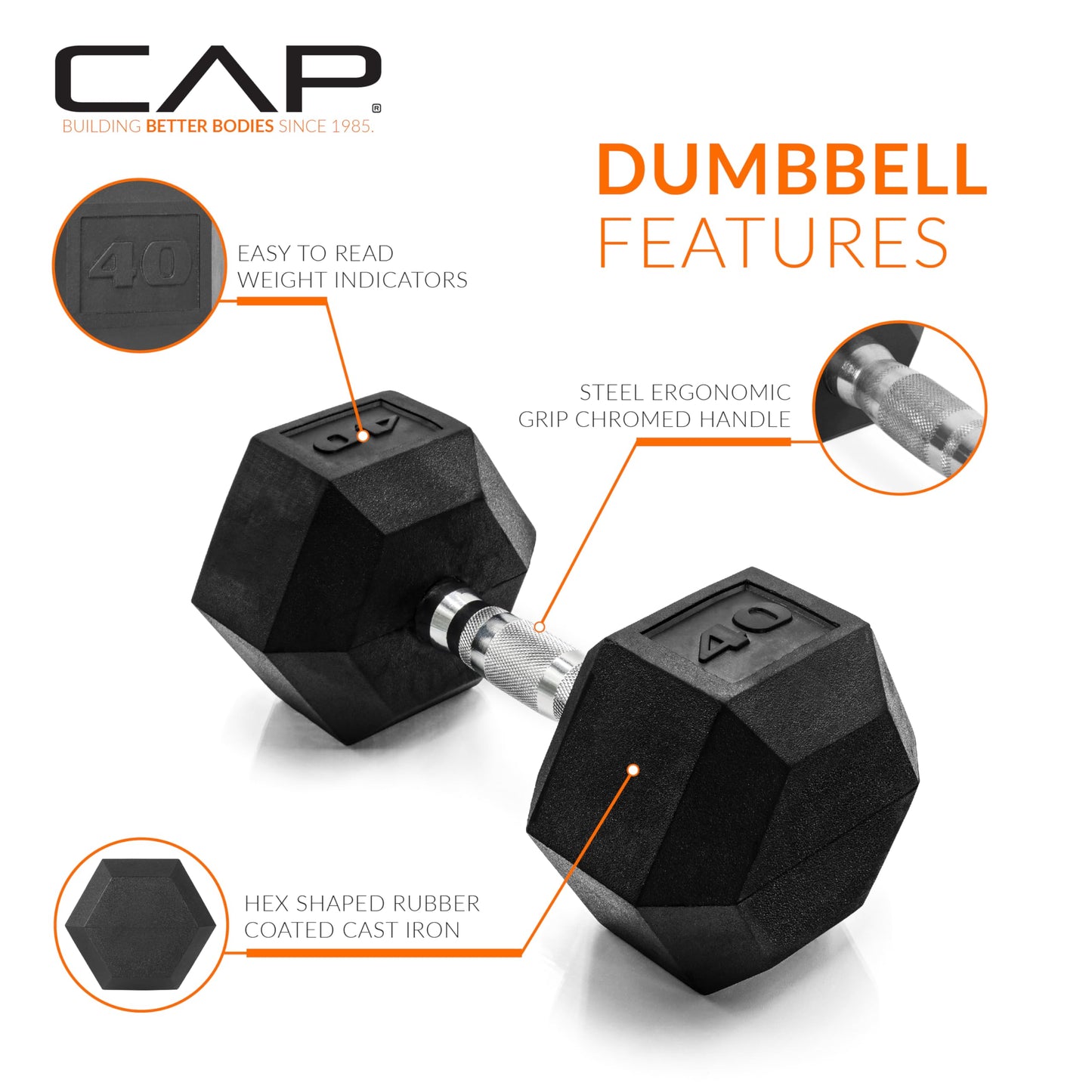 CAP Barbell Coated Dumbbell Weight | Multiple Options Pairs & Sets