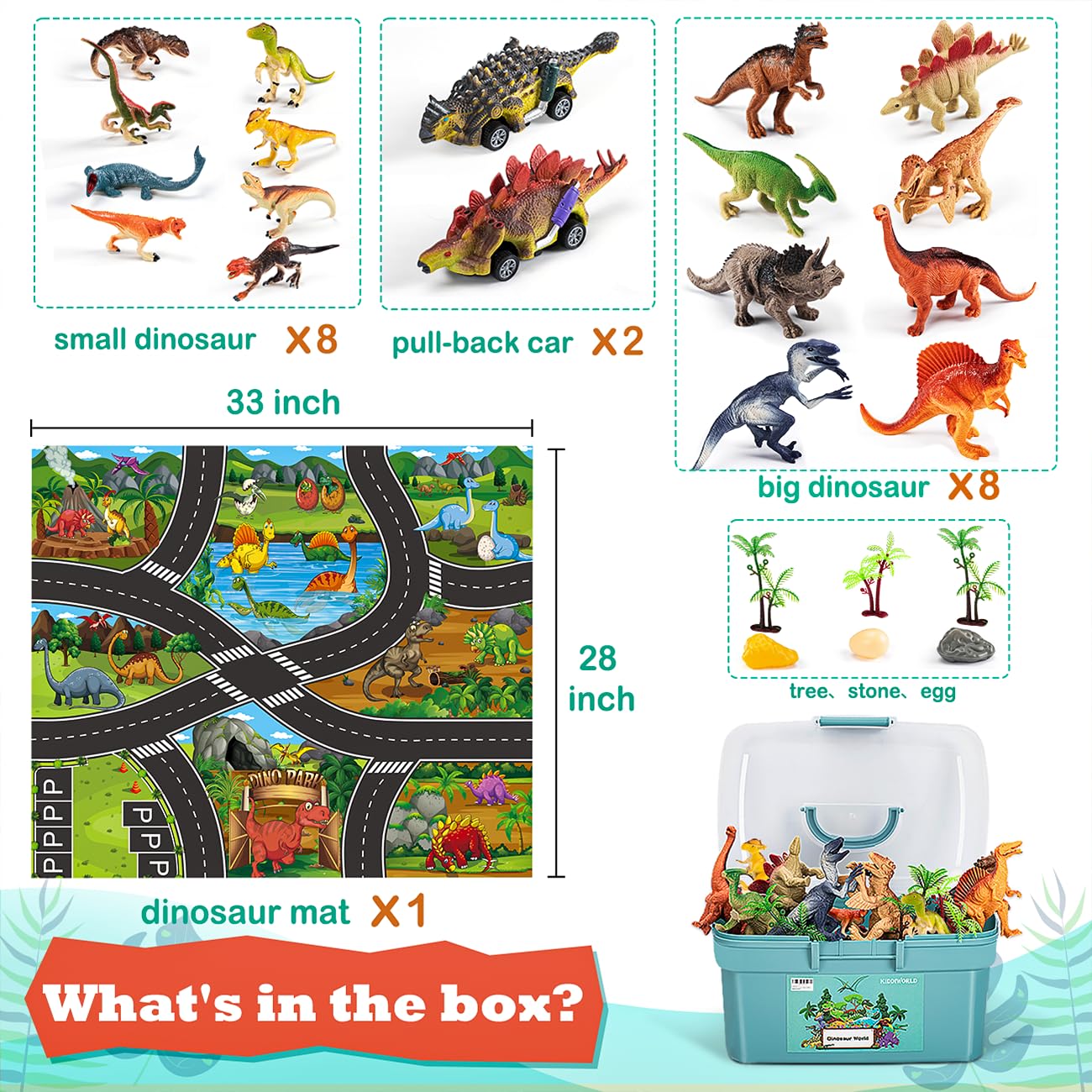 HahaGift Dinosaur Toys for 3 4 5 6 Year Old Boys Gifts, Dino Games for Kids Age 3 4 5 6 7 Year Old Boy Toys, Dinosaur Figures Play Mat Set for Boys Toy Age 3-5 Gifts for 3-6 Year Old Girls