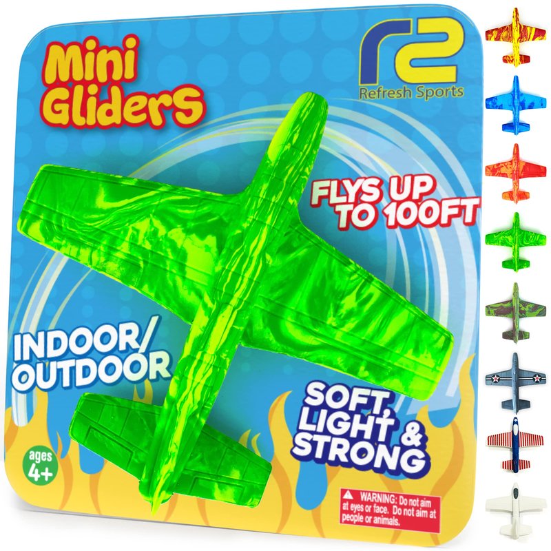 Foam Airplane - Best Outdoor Toys for Kids 3 4 5 6 7 8 9 + Year Old Boys - Best Toy Stuffers Gift & Boy Toddler Toys & Airplane Gift Idea - Gifts for Boys Toys Age 4-6 & Summer Party Favors