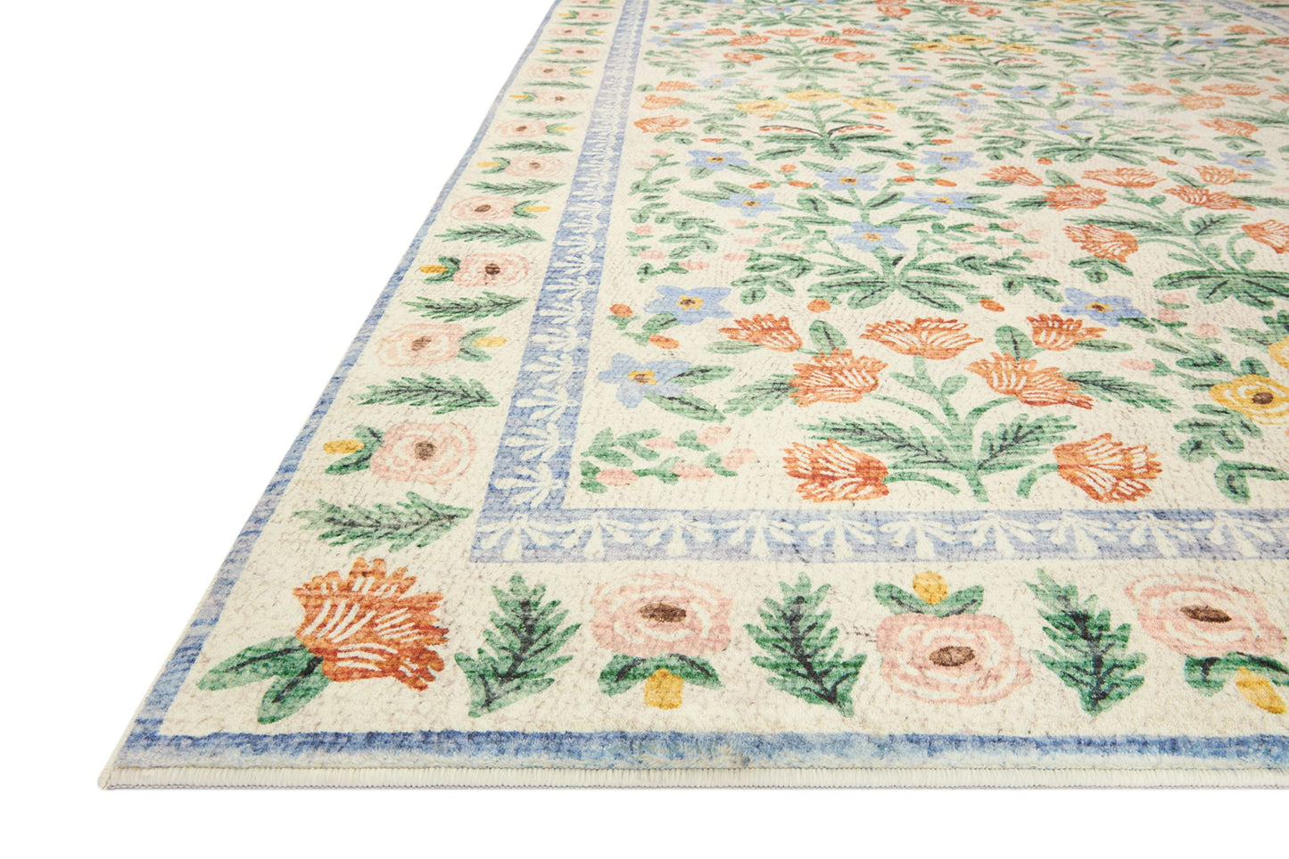 Loloi Rifle Paper Co. Eden Collection EDE-02 Mughal Garden Cream 5'-0" x 7'-6" Area Rug feat. CloudPile™