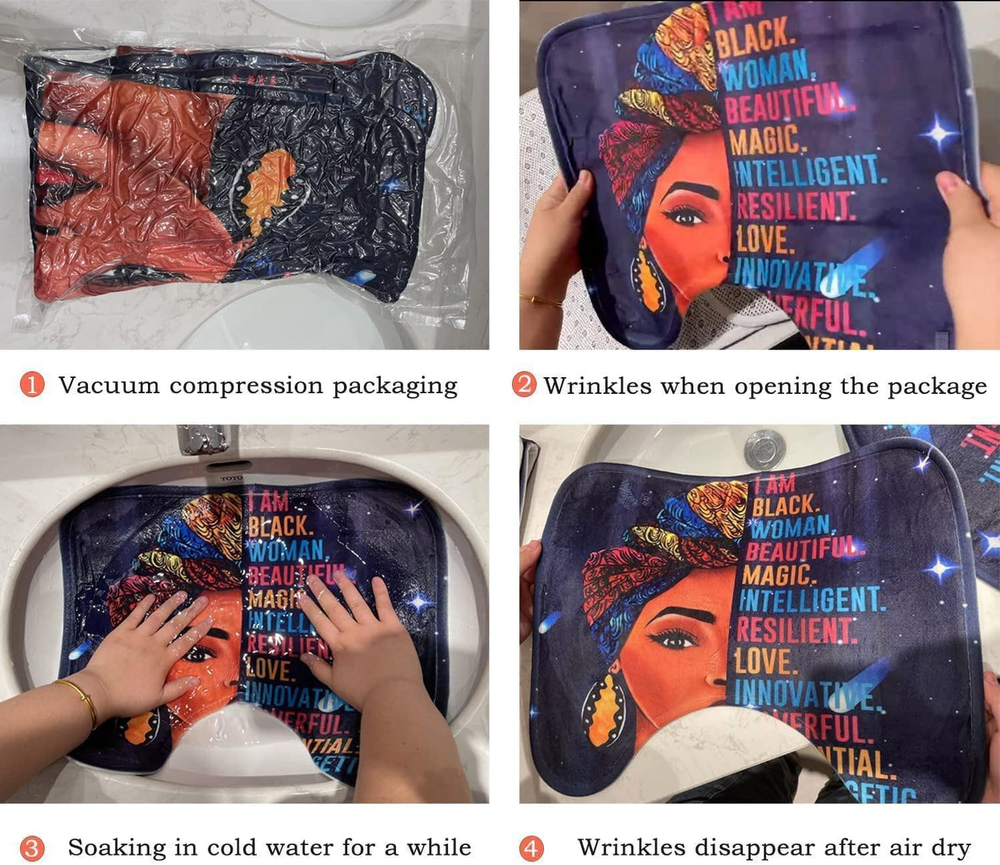 4Pcs Red Rose Shower Curtain Sets, Romantic Water Red Rose Bathroom Sets with Shower Curtain and Rugs Toilet Lid Cover Bath Mat, Waterproof Fabric Rose Gift Halloween Shower Curtains with Hooks