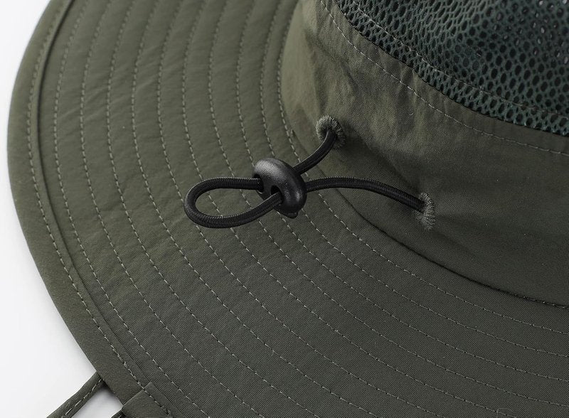 UPF50+ Men's Sun Hat - Wide Brim UV Protection Fishing Cap | Breathable Mesh Gardening Bucket Hat