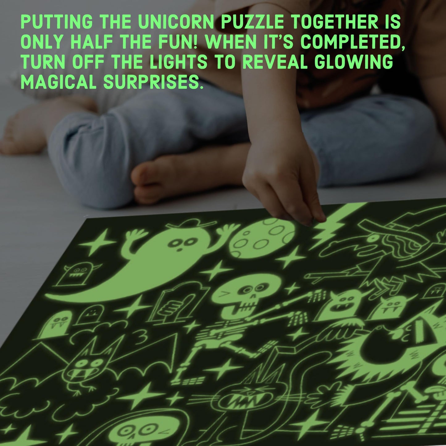 Mudpuppy Haunted Graveyard – 100 Piece Glow in The Dark Jigsaw Puzzle with a Scary Scene of Monsters and Creatures and Hidden Spooky Details in The Dark