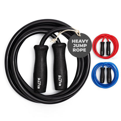 Elite Jumps, Muay Thai 2.0 Weighted Jump Rope - Heavy 1.3lb PVC Drag Rope (10ft)