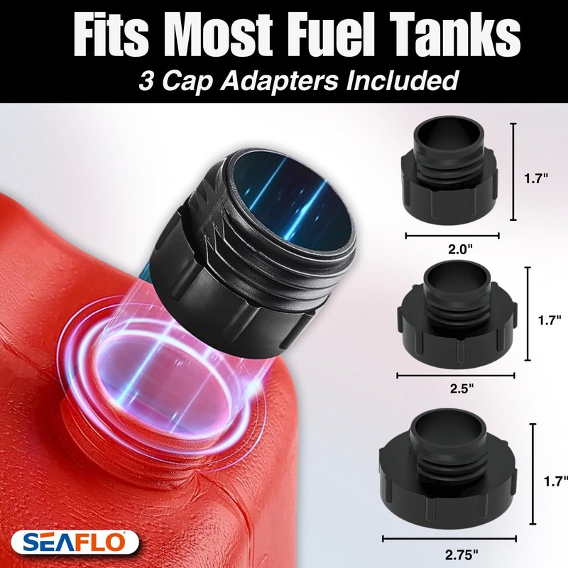 SEAFLO Rechargeable Automatic Fuel Transfer Pump, 3.2 GPM Flow, Auto-Stop Sensor, Portable Gas Can Pump for Oil, Diesel, Gasoline, 4-Year Warranty, CE & ROHS Certified | (Rechargeable Lithium Battery)