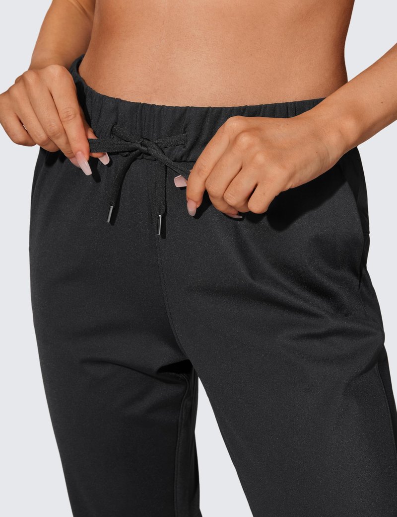CRZ YOGA 4-Way Stretch Workout Joggers for Women 28" Casual Travel Lounge Athletic Pants with Pockets Black Medium