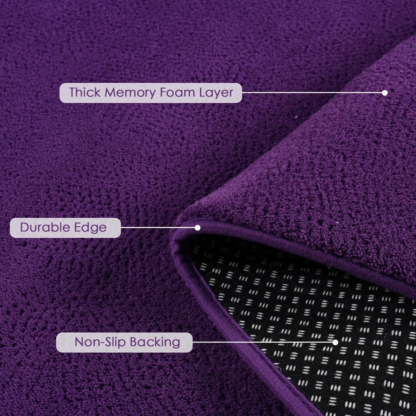 Quntue Area Rugs for Bedroom Living Room, 4x6 Feet Purple Memory Foam Rug, Super Soft Thickened Modern Indoor Dorm Carpets, Upgrade Non-Slip Washable Bedside Rug for Boys Girls Nursery Home Decor