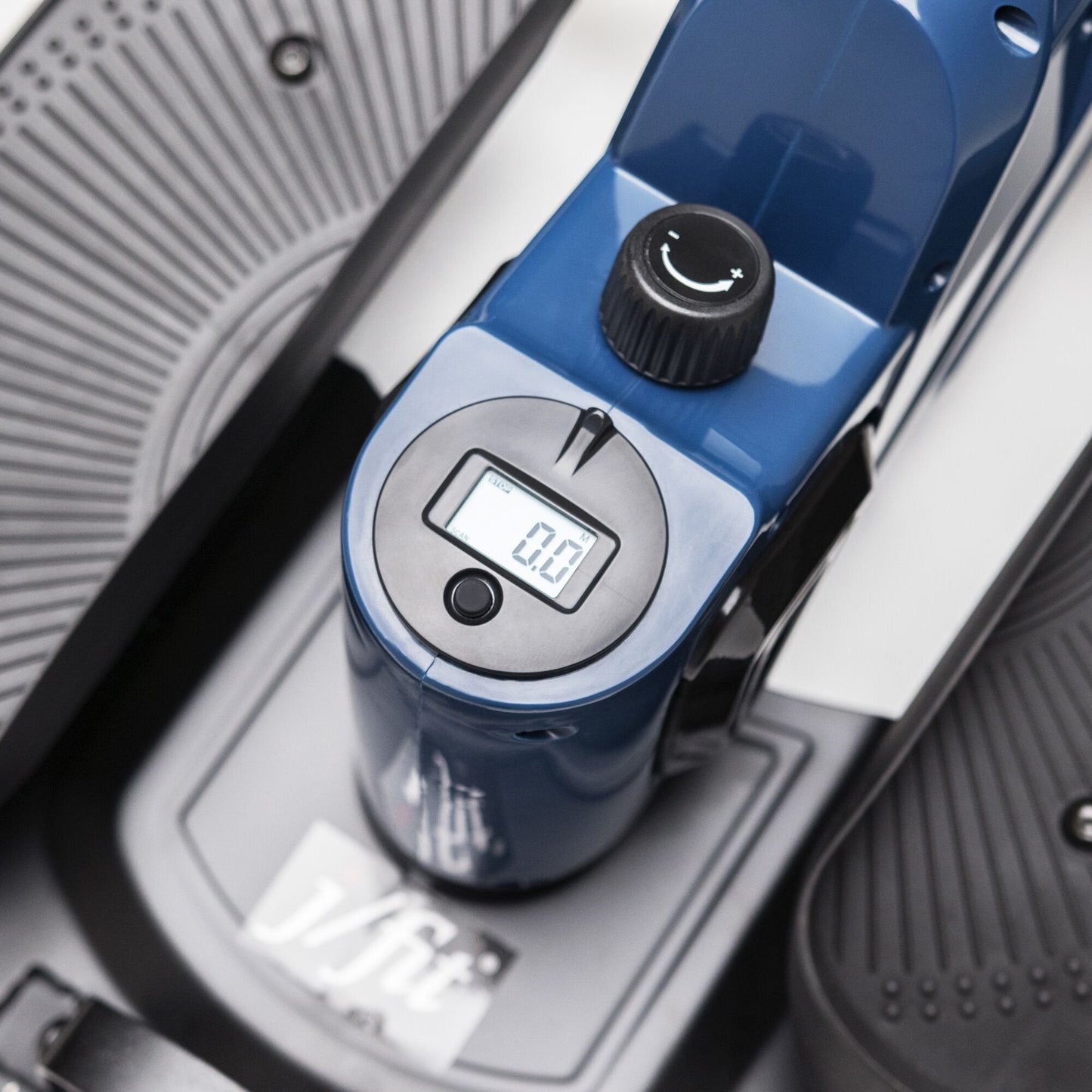 JFIT Under Desk and Stand Up Mini Elliptical/Stepper w/Adjustable Angle, Navy/Black