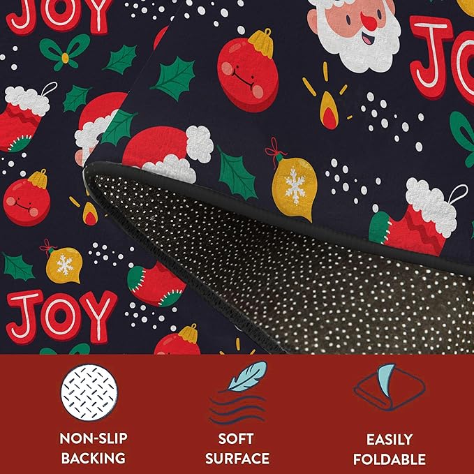2' X 3' Christmas Rug Santa Claus Area Rugs Washable for Entryway Bedroom Nursery Dorm Laundry Xmas Door Mat for Kids Girls Boys Merry Christmas Indoor Doormat