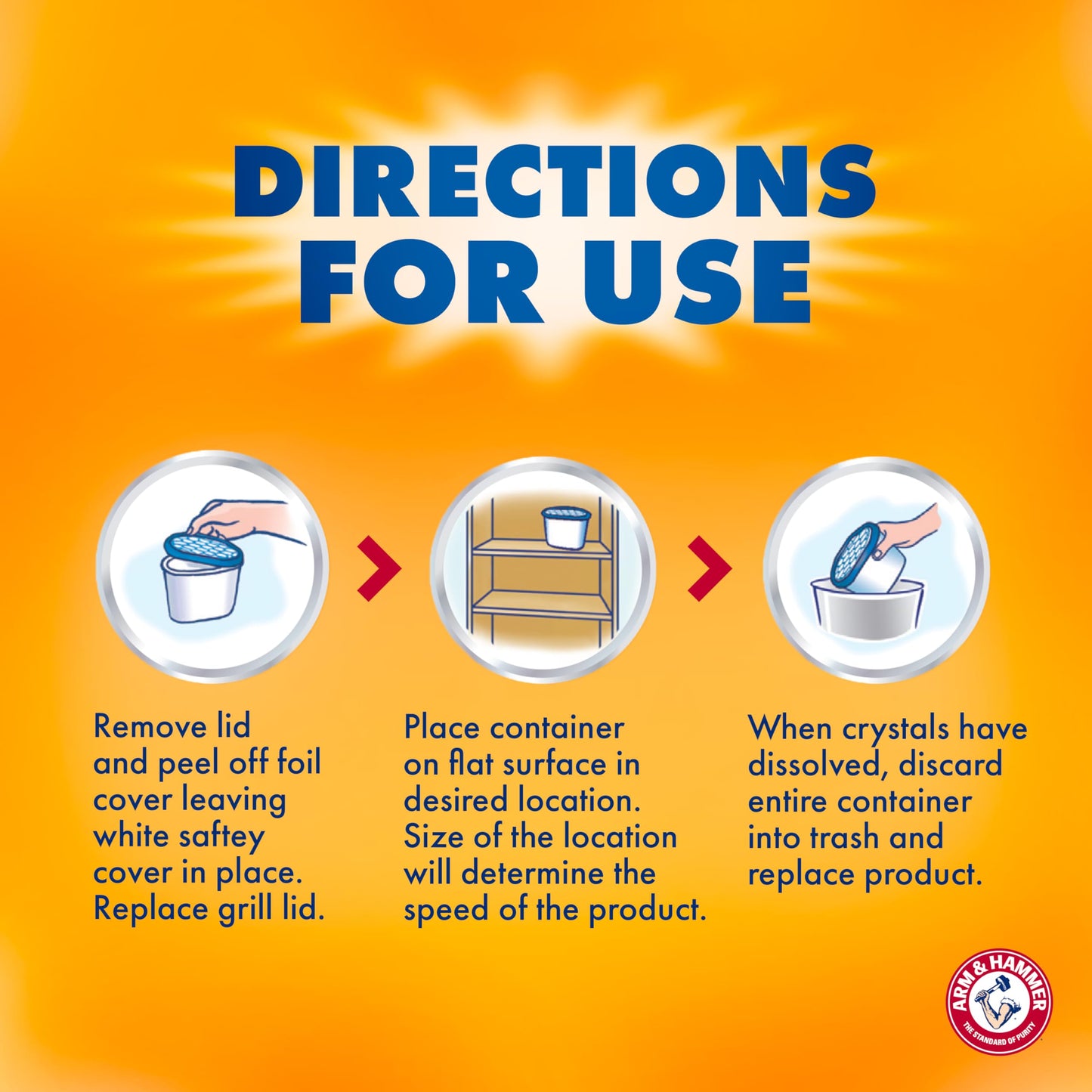 Arm & Hammer Essentials Disposable Moisture Absorber and Odor Eliminator Tub, Fragrance Free, 1 lb., Attracts and Traps Excess Moisture, Ideal Closet Dehumidifier (Pack of 3)