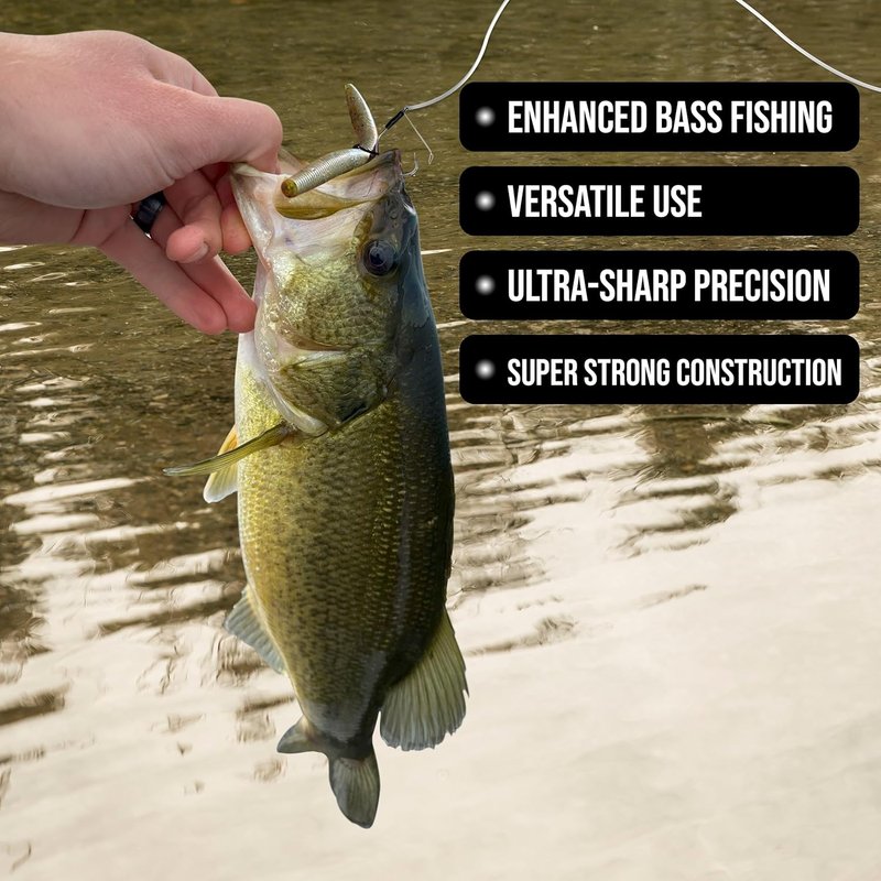 Reaction Tackle Wacky Hooks - Ultra Sharp Weedless Fishing Hooks | 25 Pack Wide Gap Neko Wacky Rig for Bass