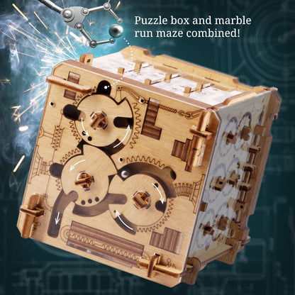 iDventure Cluebox - Cambridge Labyrinth - Escape Room game - Puzzle box - 3D wooden puzzle - gift box - maze puzzle - 3D puzzles for adults - brain teaser - birthday gift gadget for men - money box