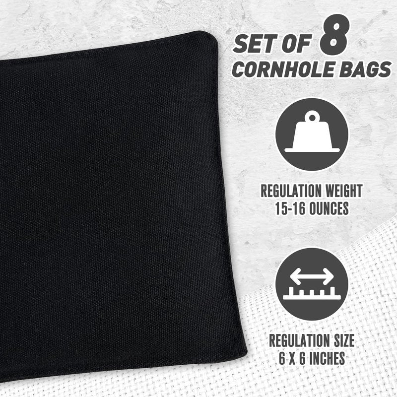 POTIVE Cornhole Bags Set of 8 Regulation Corn Hole Bean Bags for Cornhole Game, Professional Weather Resistant Corn Hole Bags with Tote Bag