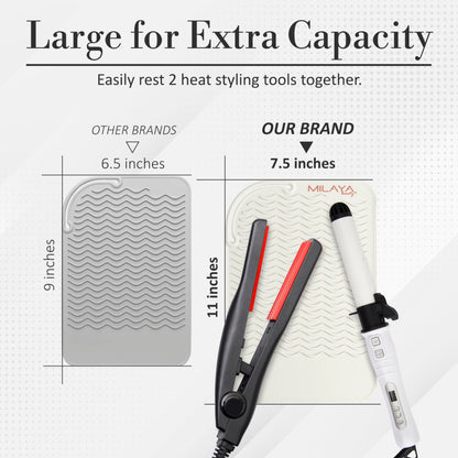 Heat Resistant Mat - Curling Iron Holder - Straightener pad - Flat Iron Holder - Silicone Mat for Hair Tools - Hot Tool Mat - Salon Tools - Hot Iron Holster - Vanity Mat - Vanity Accessories for Women