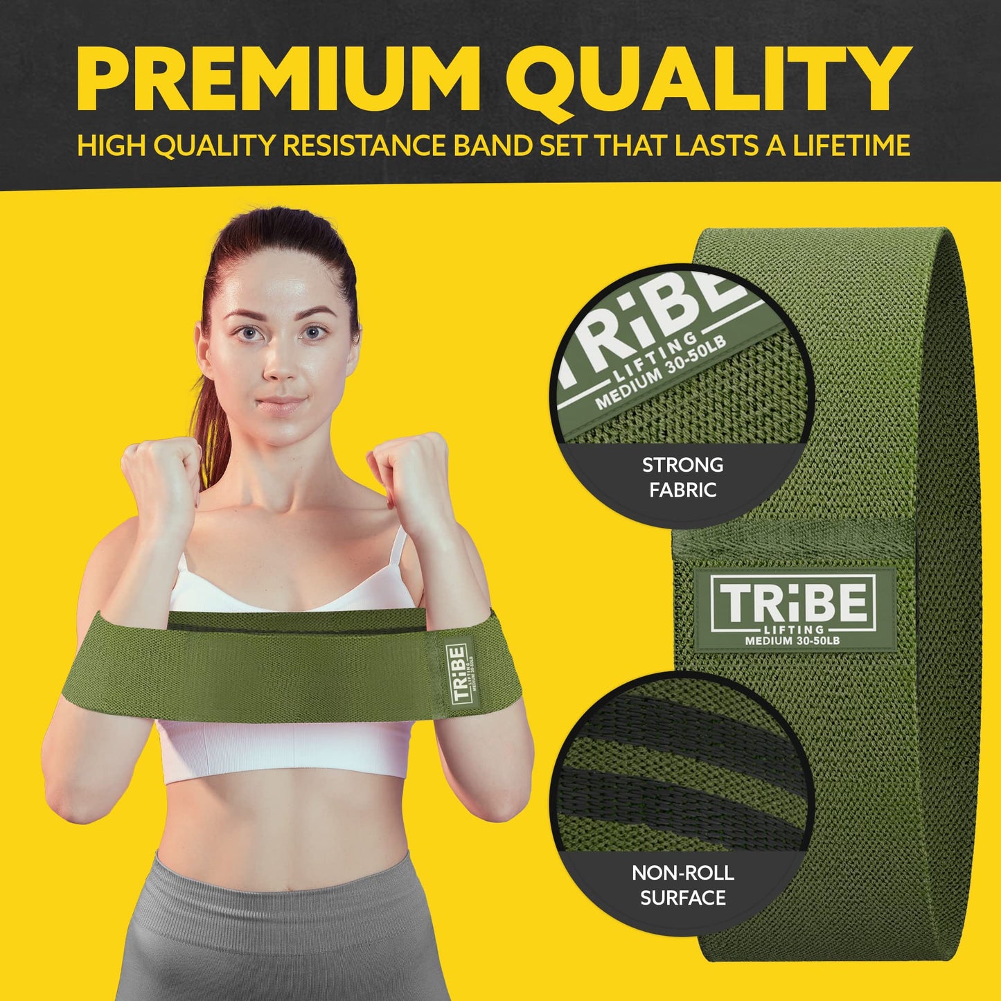 Fabric Resistance Bands for Working Out - Booty Bands for Women and Men - Exercise Bands Resistance Bands Set - Workout Bands Resistance Bands for Legs