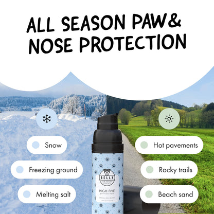 Belly® Dog Paw Balm 50g - 100% Natural, Lick Safe & Unscented Moisturiser for Cracked Paws, Dry Noses, Elbows & Ears - All Season Protection from Snow, Salt, Heat & Rough Surfaces - Dog & Cat Paw Balm