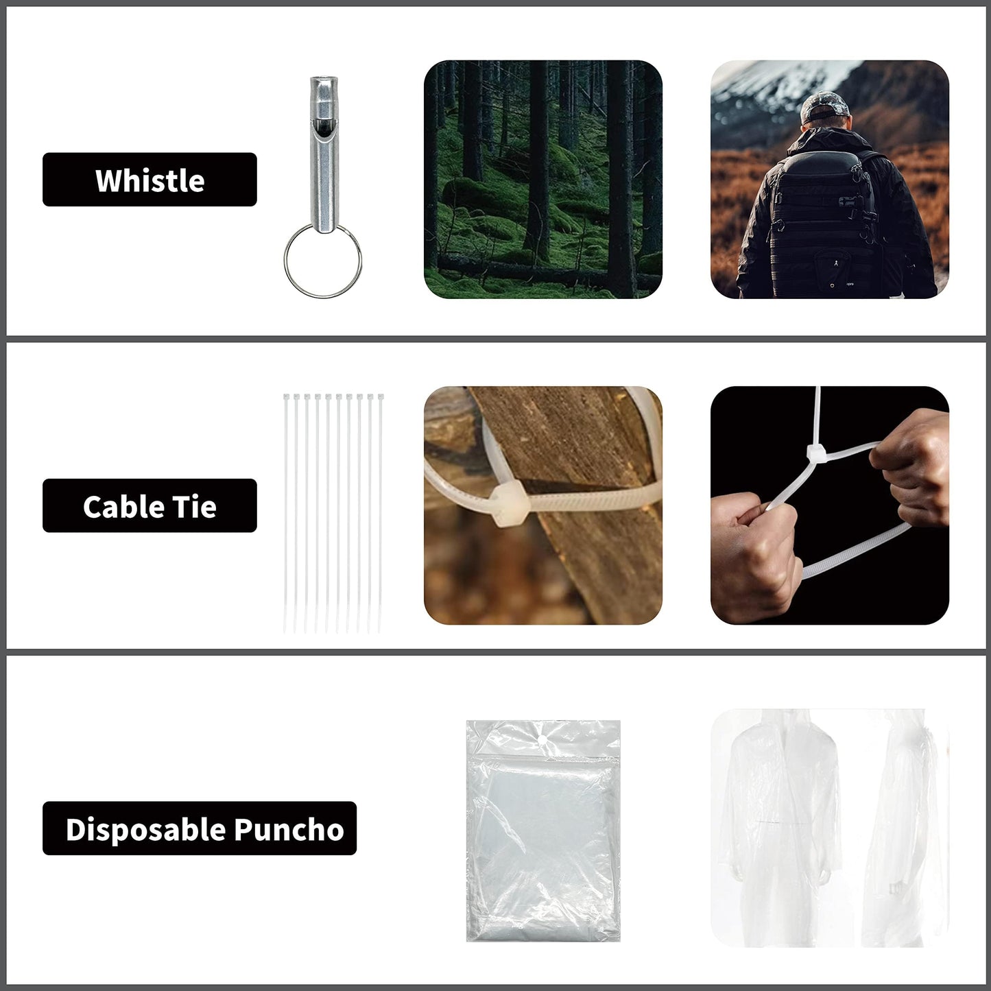 RHINO RESCUE Survival First Aid Kit, HSA/FSA Eligible, Emergency Kit Molle Pouch IFAK Medical Kit for Vehicles Car Camping Backpacking Hiking Hunting Black