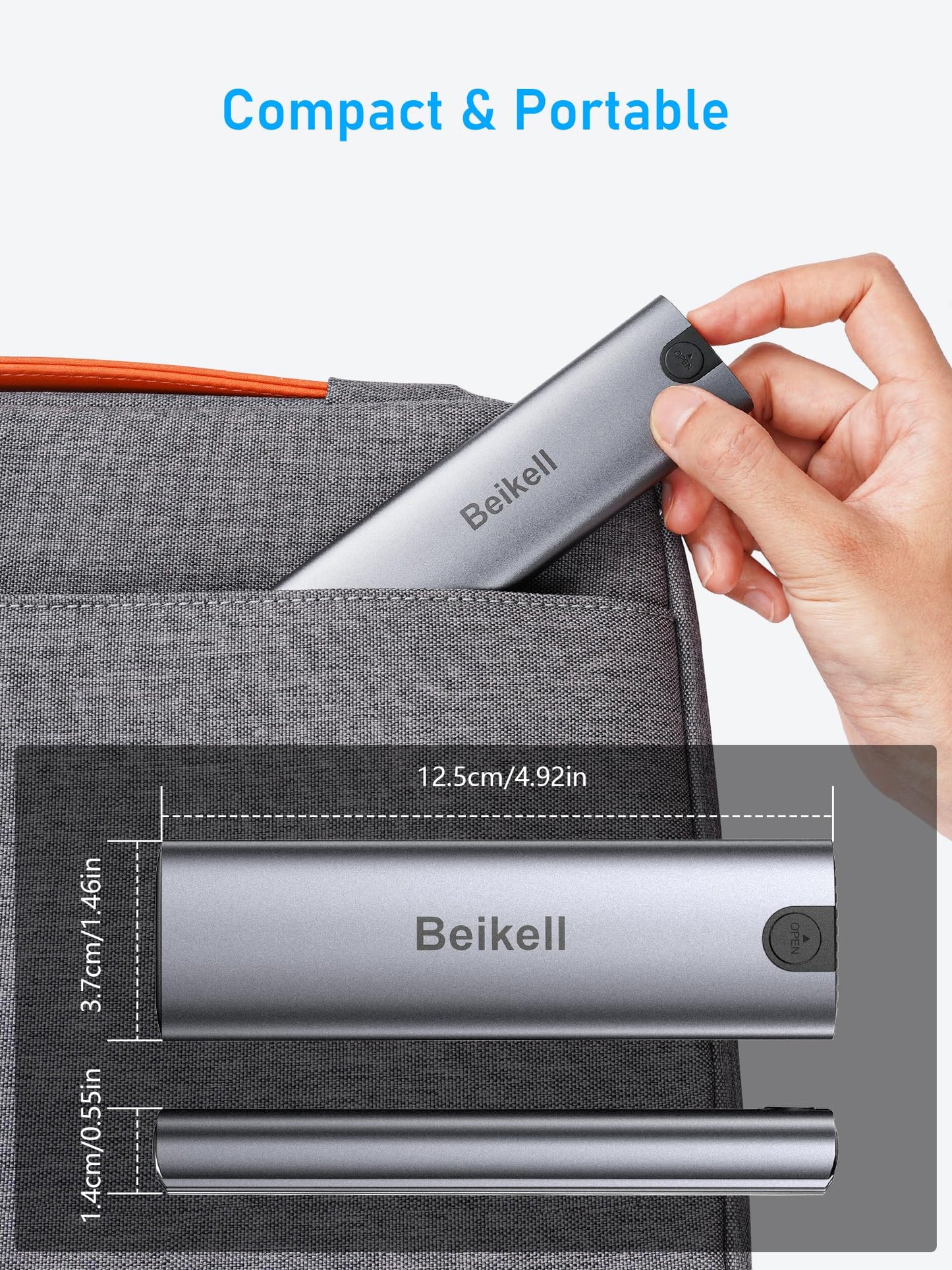 Beikell M.2 NVMe Enclosure, Tool-Free 10Gbps M2 SSD Enclosure USB 3.2 Gen 2 * 1 NVMe to USB Adapter for 2230/2242/2260/2280 M.2 SATA SSD of M-Key or M+B Key with USB C to C and USB A to C Cables