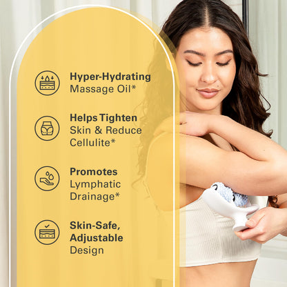 M3 Naturals Firming Body Massage Oil with Collagen & Stem Cell – Helps Smooth The Appearance of Cellulite & Improve Skin Texture – Refreshing Aromatherapy Body Oil for Legs & Full Body – 16 Fl Oz
