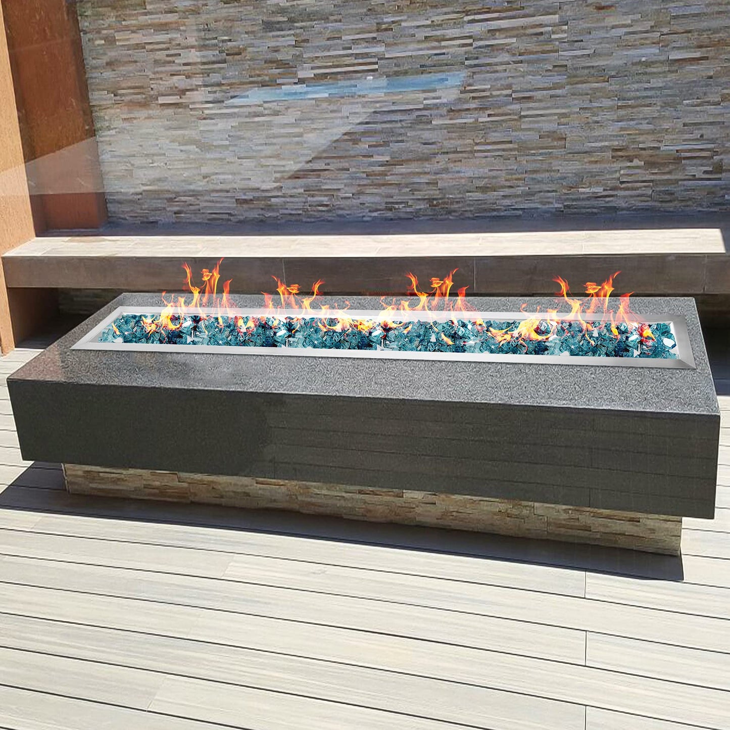 Stanbroil 72 by 6-Inch Linear Gas Fire Pit Burner, Stainless Steel Fire Pit Pan, Natural & Propane Gas Firepit for Outside DIY Firepit, BTU 175,000 Max