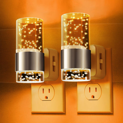 L LOHAS LED Night Light,Dimmable Night Lights Plug into Wall, 2 Pack Acrylic Nightlights with 0-100 LM Adjustable Brightness, 3000K Plug in Night Light with Dusk to Dawn Sensor, for Bathroom Hallway