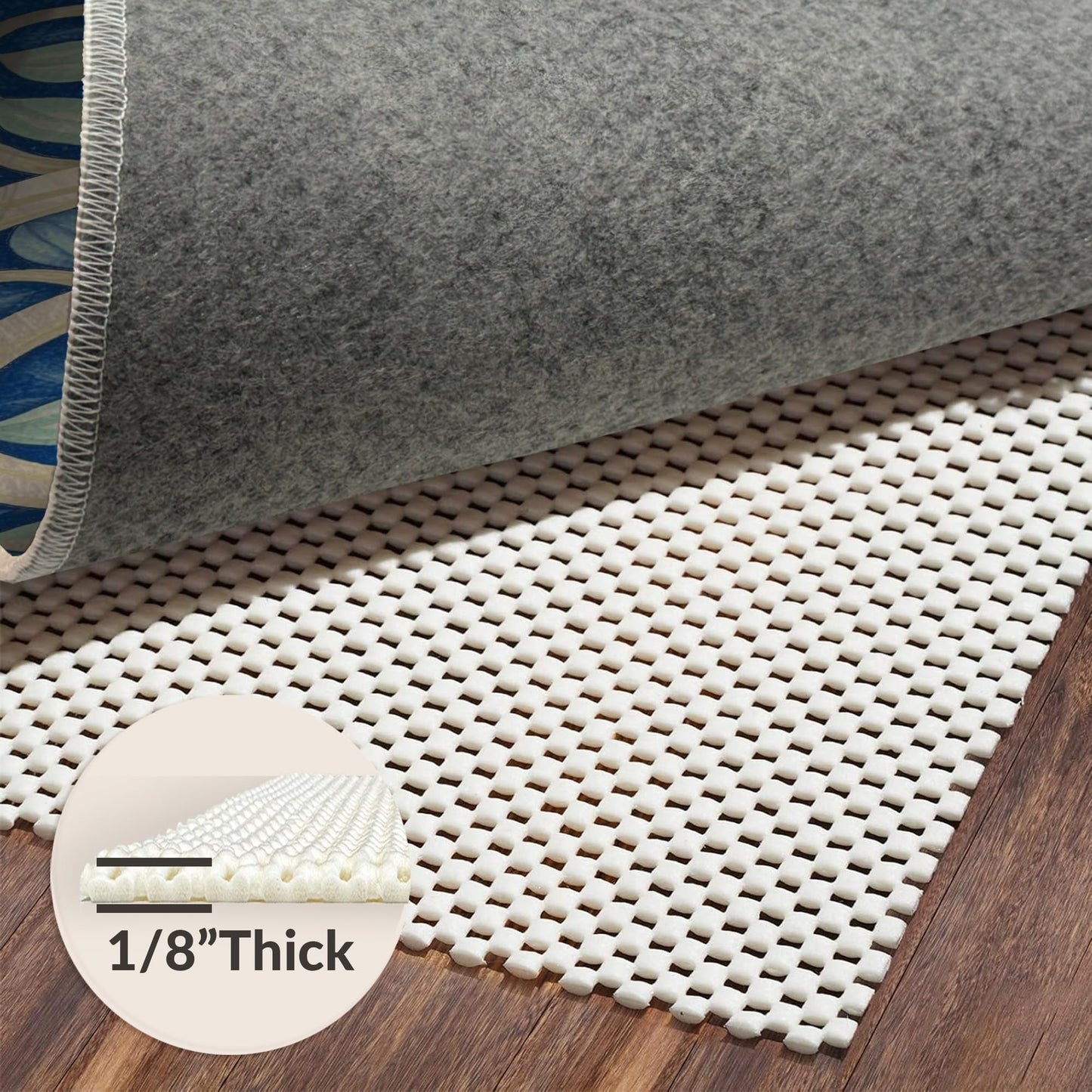 ODIKA 8'x10' Under Grey Watercolor Splash Abstract Ellipse Contemporary Boho Washable Area Rug for Dining Room, Large Office, Lounge, Non-Slip Chair-Friendly