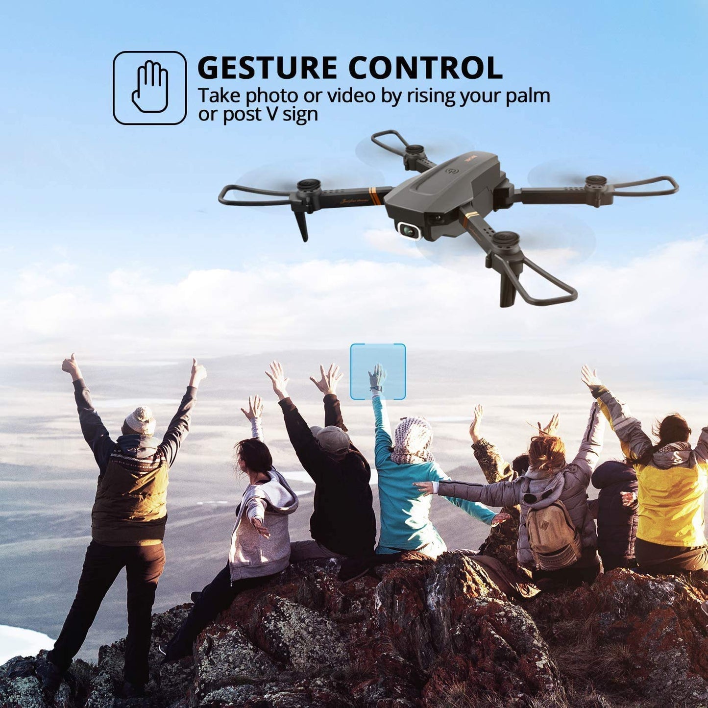 4DRC V4 Drone with 1080P HD Camera for Adults and Kids, Foldable Quadcopter with Wide Angle FPV Live Video, Trajectory Flight, App Control,Optical Flow, Altitude Hold and 2 Modular Batteries