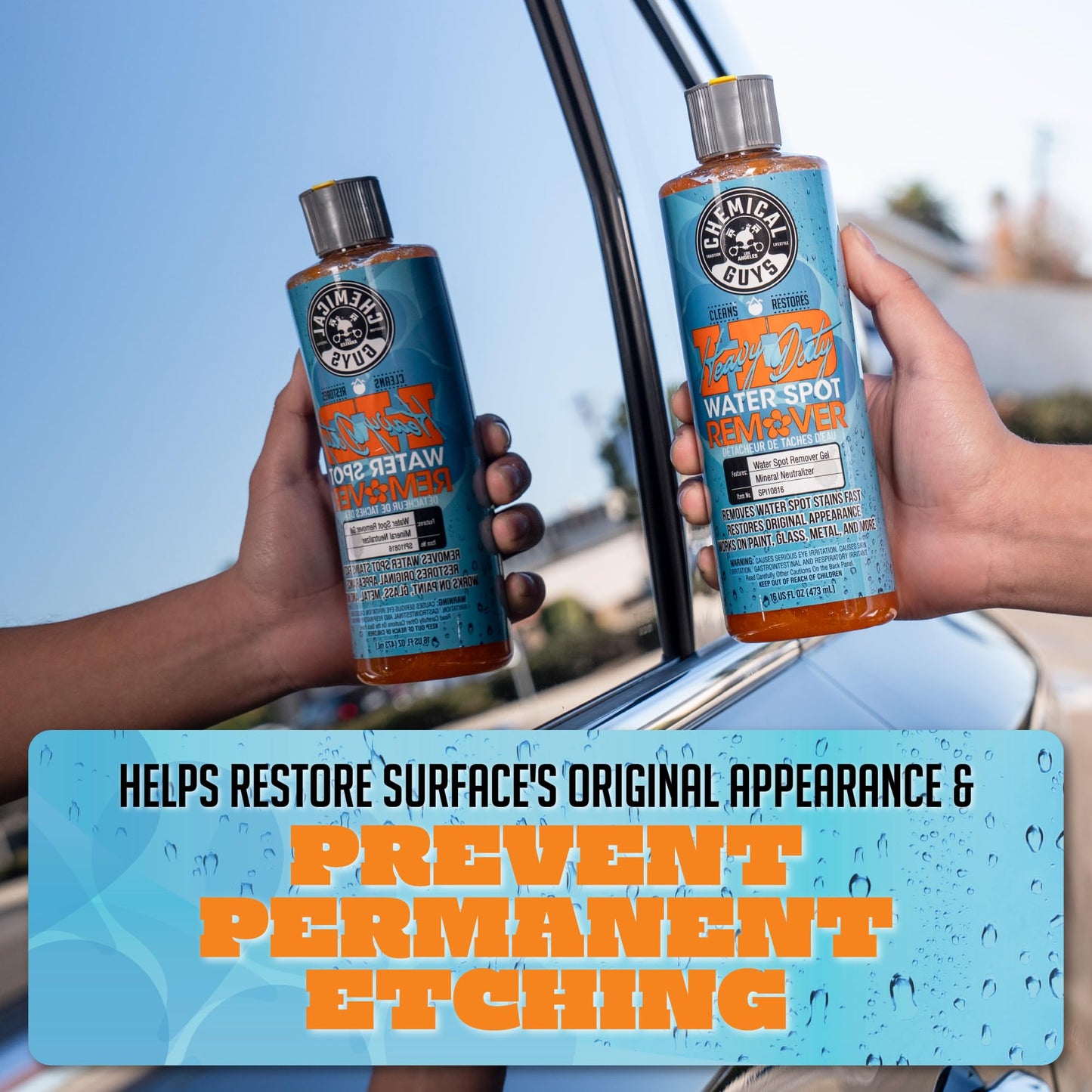 Chemical Guys Heavy Duty Water Spot Remover - Stain Removing Gel for Paint, Glass & Metal - Safe for Cars, Trucks, Motorcycles & More, 16 fl oz