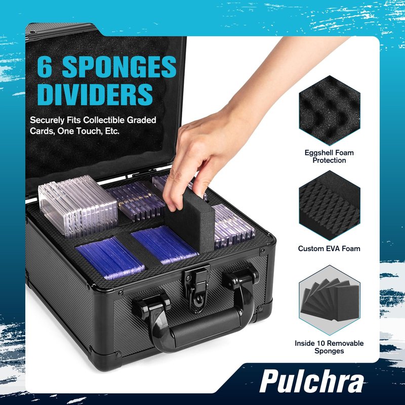 Pulchra Graded Card Storage Box, Top Loaders Case, Sports Trading Box, Slab PSA MTG CSG SGC Magnetic Holder, Waterproof Carrying Case, Collector Storage Boxes