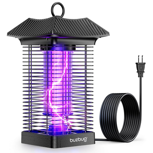 Buzbug LED Bug Zapper Indoor Outdoor, Durable 10 Years Lifespan Lamp, Sustainable Less Power, 6.5ft Power Cord, High-Voltage Mosquito Zapper, Fly Trap Mosquito Trap, Fly Killer Fly Zapper