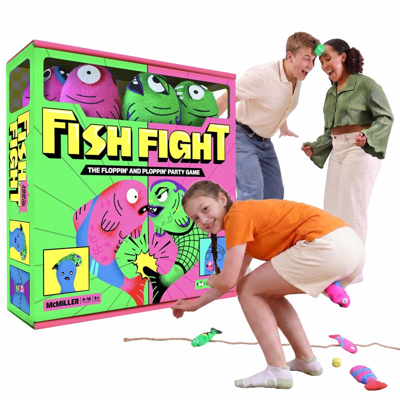 Fish Fight – Funny Flopping Fish Game for Kids & Adults | Outdoor Summer Party Game for Beach, Backyard, Pool, Family & Friends