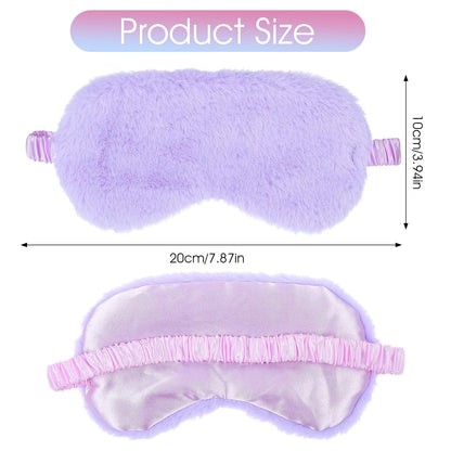 2 Pack Plush Sleeping Eye Mask Soft Plush Eye Mask Fuffy Eye Cover Comfortable Sleep Mask Blindfold Rainbow Faux Fur Eye Shade for Women, Men and Kids Travel Nap Sleeping 565488_2_3pL1H9vJ3