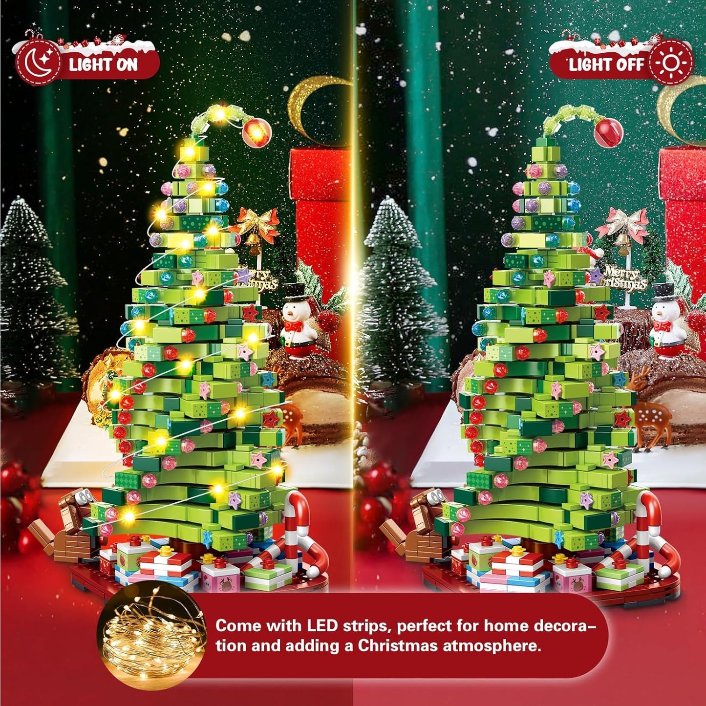 Siyaluens Advent Calendar 2025 Christmas Tree Building Blocks Set - 24 Days of Countdown Calendar Toys Gifts for for Adults Teens Girls Boys, 1206 Pieces