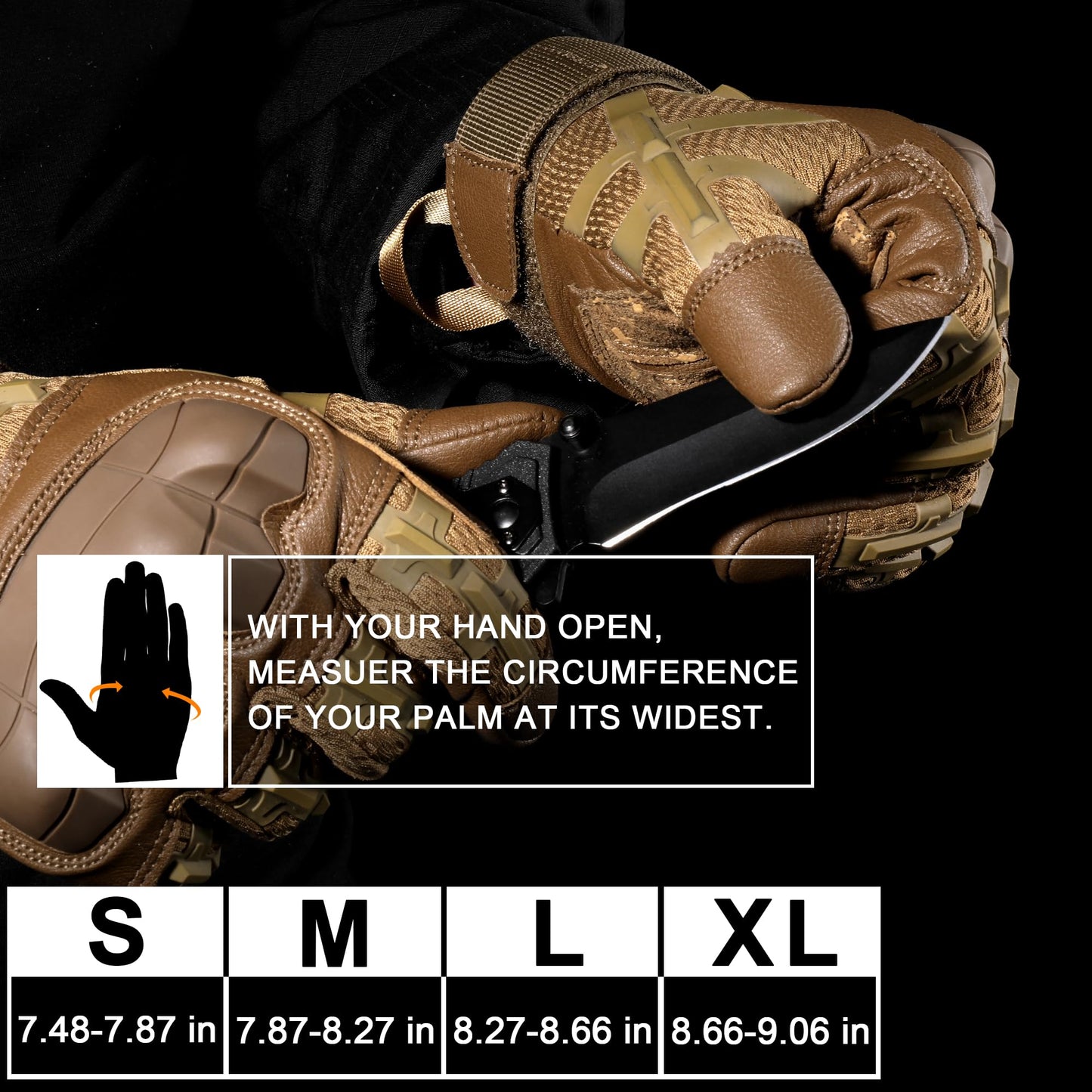WTACTFUL Touch Screen Motorcycle Tactical Gloves for Men Airsoft Paintball Gear MTB Bike Cycling Cross-Country Motorbike ATV Hunting Hiking Riding Driving Work Outdoor Full Finger Gloves L Brown