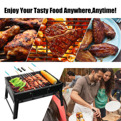 Barbecue Grill, AGM Charcoal Grill Portable Folding BBQ Grill Barbecue Desk Tabletop Outdoor Smoker BBQ for Picnic Garden Terrace Camping Travel