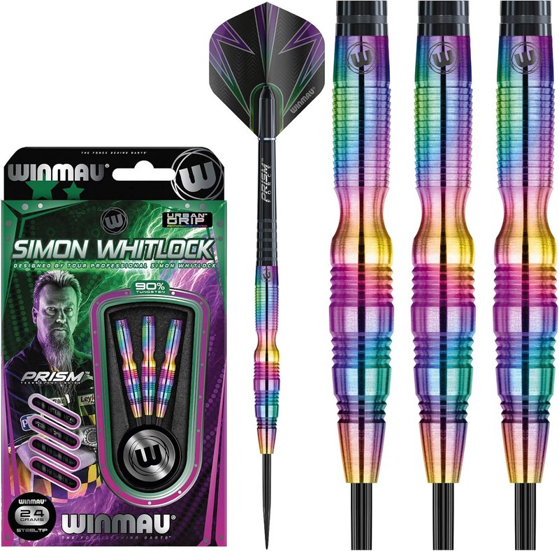 Simon Whitlock Tungsten Steeltip Darts Set - Urban Grip with Flights & Shafts | Perfect for Precision Play