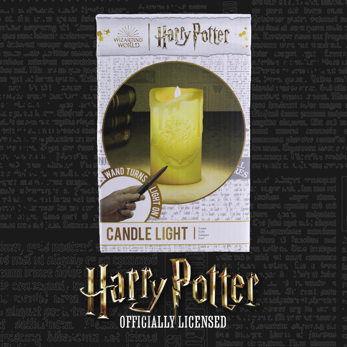 Harry Potter Hogwarts LED Candle with Wand Remote - Officially Licensed Wizarding World Merchandise, Great Hall Battery Powered Candlelight Decor for Themed Events | Paladone