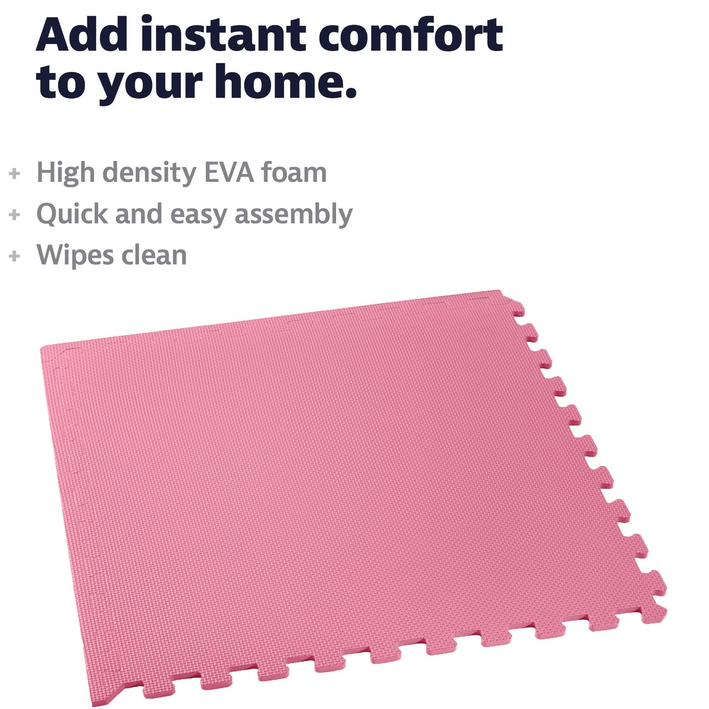 We Sell Mats 1/2 Inch Thickness Multipurpose EVA Foam Floor Tiles, Interlocking Floor Mat for Indoor Gym and Home Use, 24 in x 24 in, Pink, 24 Square Feet (6 Tiles)