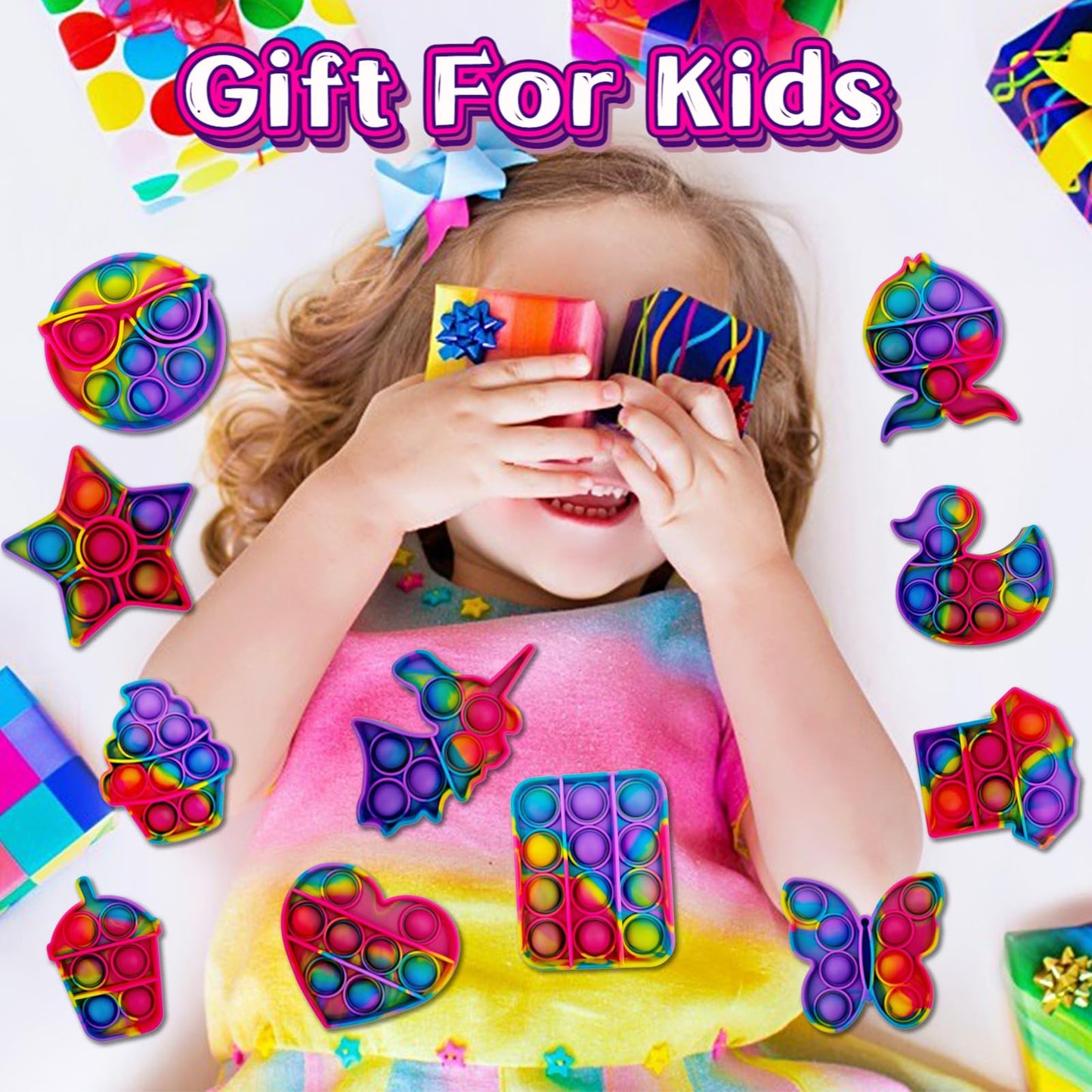 14 Pack Pop Fidget Sensory Toys Party Favors for Kids 4-8 8-12 Year Boy Girl Mini Fidget Toy Bulk Bubbles Popper for Holloween Goodie Bag Stuffers Stress Toy for Birthday Classroom Prizes Toddler Toy