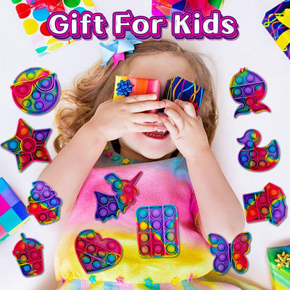 14 Pack Pop Fidget Sensory Toys Party Favors for Kids 4-8 8-12 Year Boy Girl Mini Fidget Toy Bulk Bubbles Popper for Holloween Goodie Bag Stuffers Stress Toy for Birthday Classroom Prizes Toddler Toy