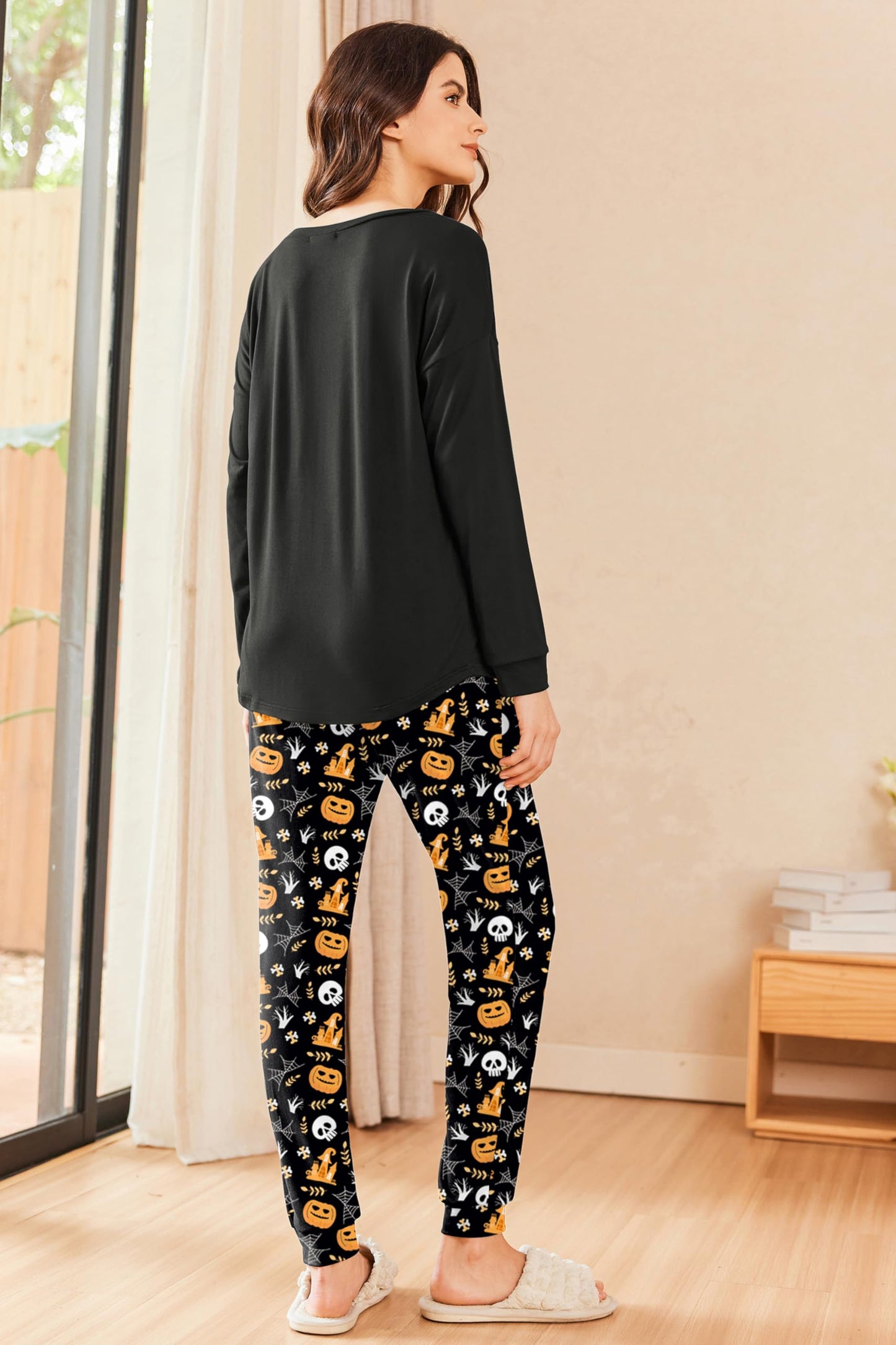 Ekouaer Womens Pajamas Set Long Sleeve Christmas PJ Sets Soft Lounge Set for Women Sleepwear Joggers with Pockets