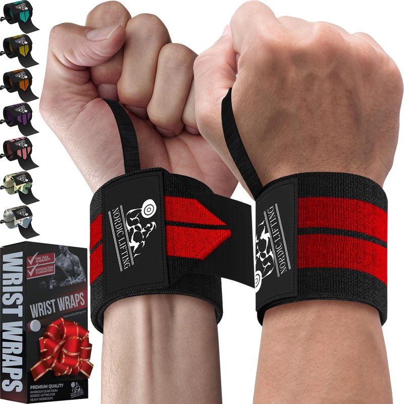 Nordic Lifting Wrist Wraps - Durable Weightlifting Support Straps with Thumb Loop | 1 Pair for Men & Women